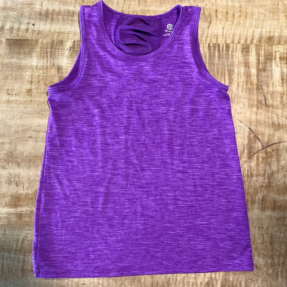 Champion girls size large (10-12) lilac athletic tank top with detail on back